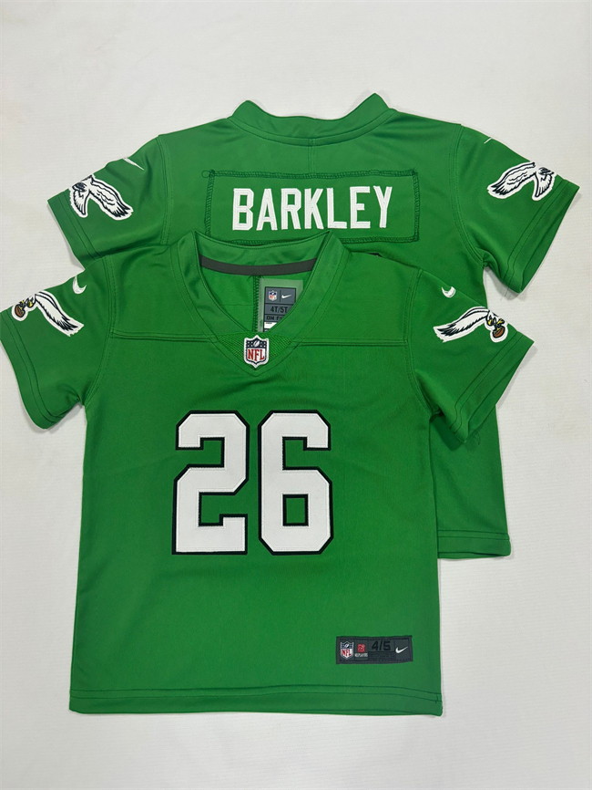 Toddlers Philadelphia Eagles #26 Saquon Barkley Green Vapor Throwback Stitched Football Jersey Toddlers Philadelphia Eagles #26 Saquon Barkley Green Vapor Throwback Stitched Football Jersey